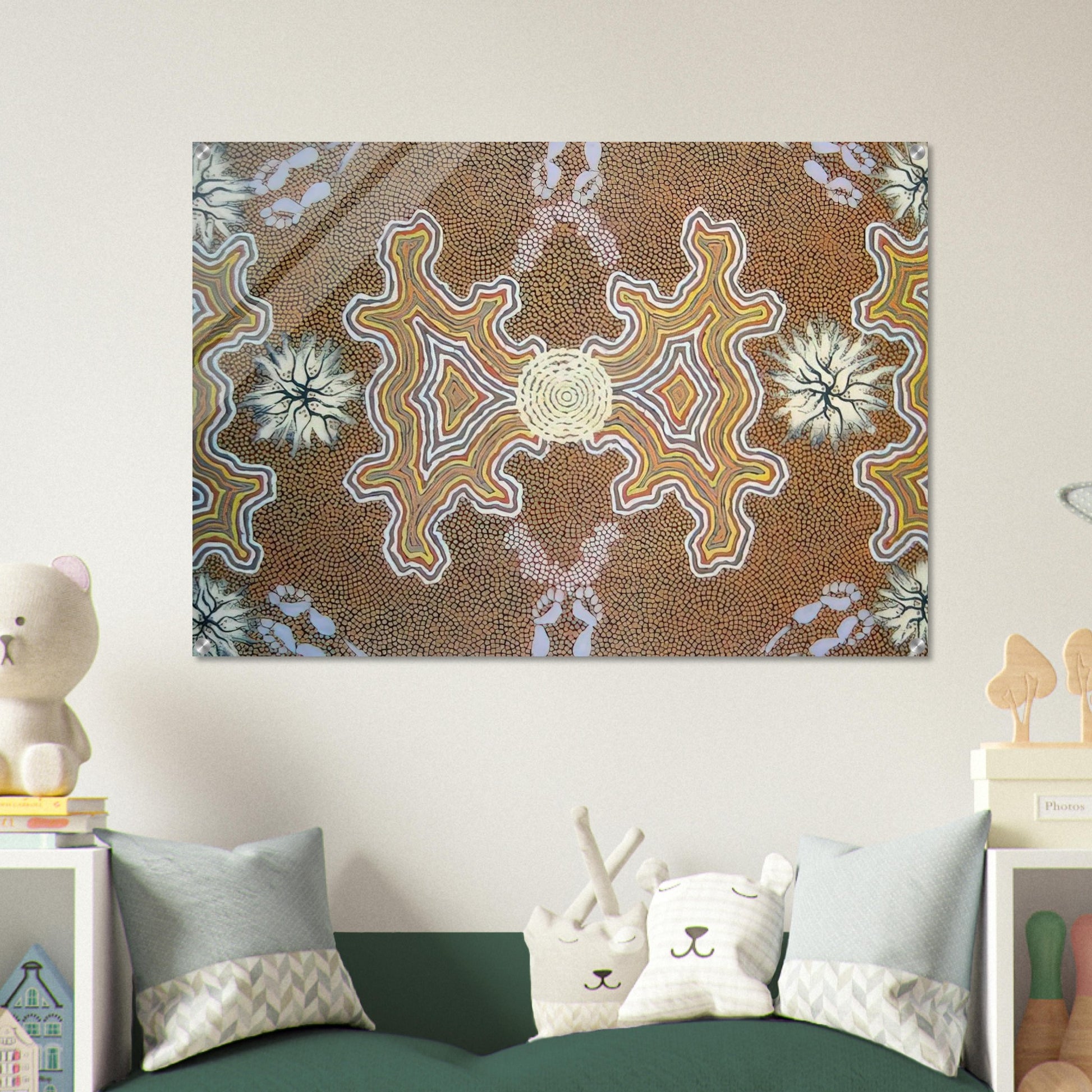 Men's Dreaming - 1994 - Clifford Possum Tjapaltjarri Acrylic Print - 70x100 cm / 28x40″ inches