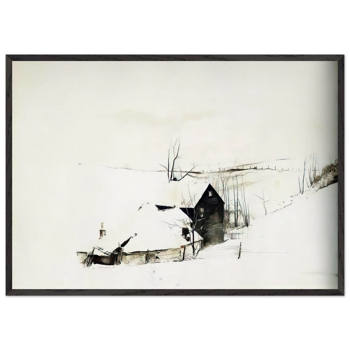 THE CORNER - Andrew Wyeth 70x100 cm / 28x40 inches Framed Art Print – Black Wooden Frame