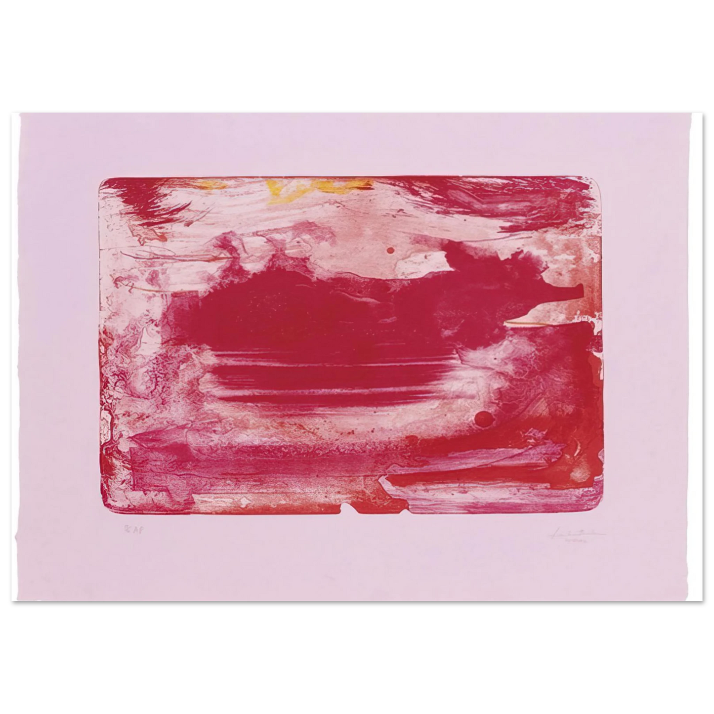Helen Frankenthaler - The Red Sea - 1982 Wall art - A1 (59.4 x 84.1  cm) - Premium Wooden Framed Poster With Fine Art Paper-canvas - White frame