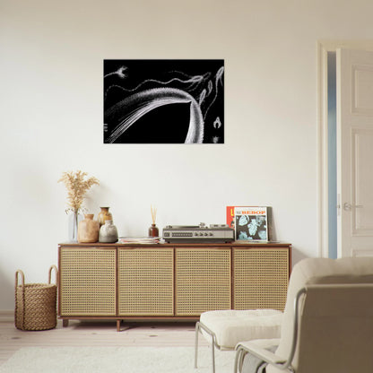DOLPHINS - MC Escher Brushed Aluminum Print - 70x100 cm / 28x40 inches | MC Escher Aluminum Print | MC Escher Prints