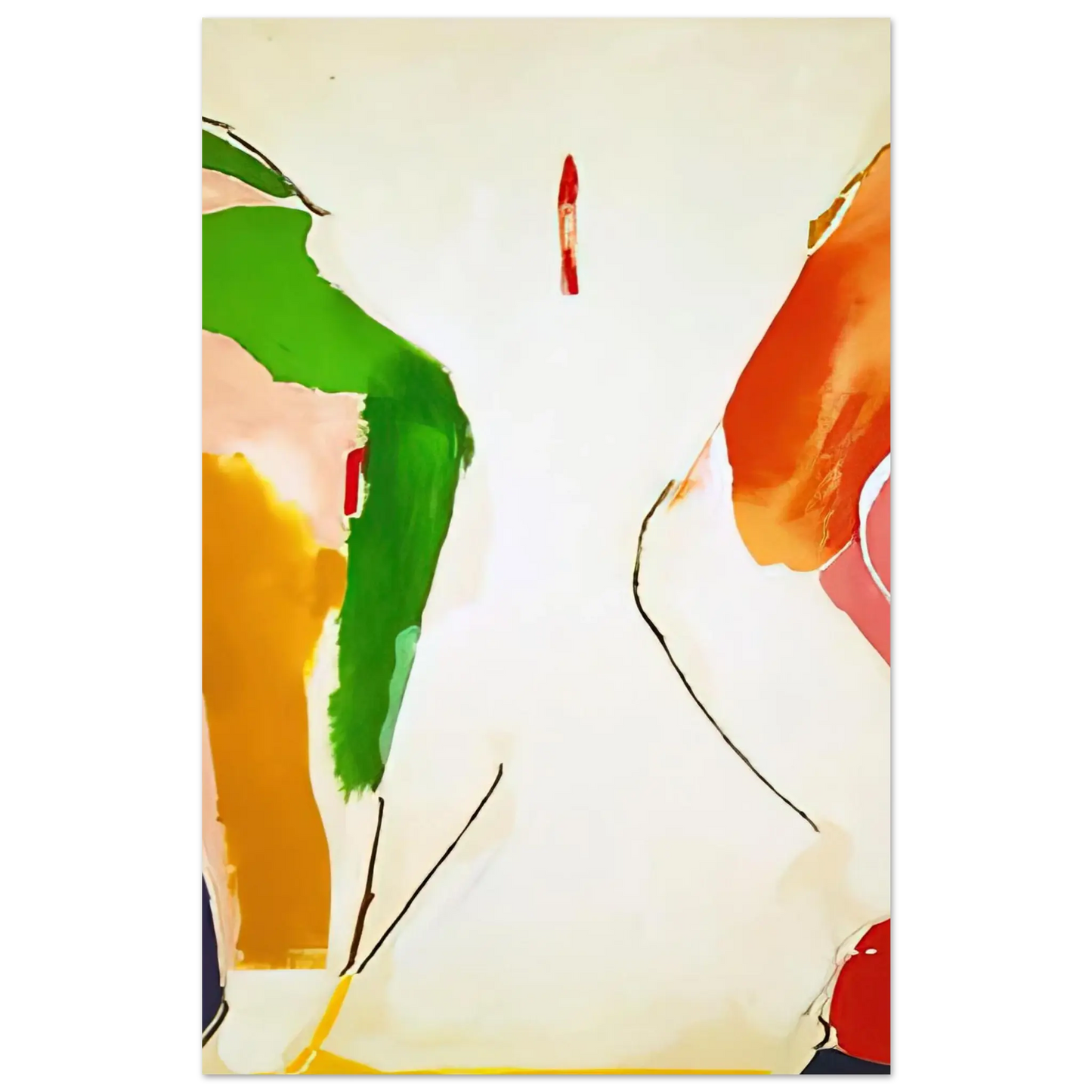 Helen Frankenthaler - Living Edge - 1973 Wall art - 28x43  cm / XL (11x17 Inches) - Premium Wooden Framed Poster With Fine Art Paper - Black frame