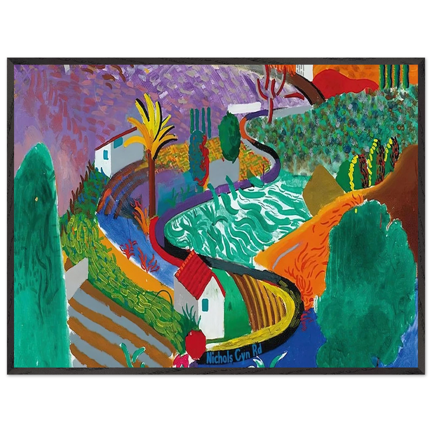 David Hockney - David Hockney Wall art - 40x50 cm / 16x20 inches - Premium Wooden Framed Poster With Fine Art Paper-canvas - Wood frame