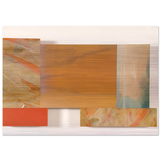 With Orange - Sam Gilliam Brushed Aluminum Print - 70x100 cm / 28x40 inches | Sam Gilliam Aluminum Print | Sam Gilliam Prints