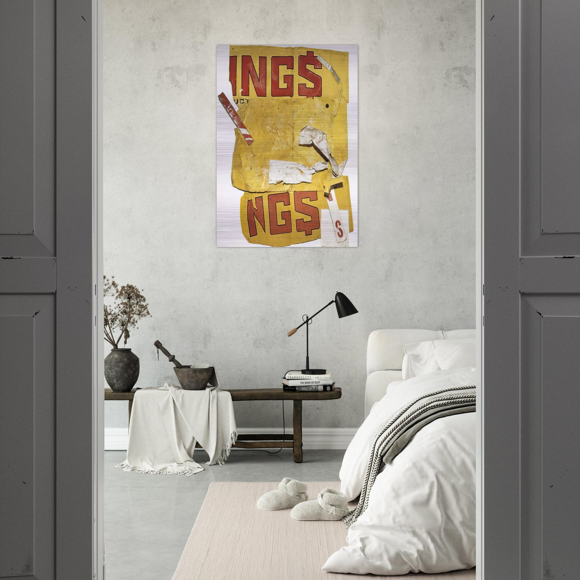 YELLOW MOBY GLUT 1986 - Robert Rauschenberg Brushed Aluminum Print - 70x100 cm / 28x40 inches | Robert Rauschenberg Aluminum Print | Robert Rauschenberg Prints