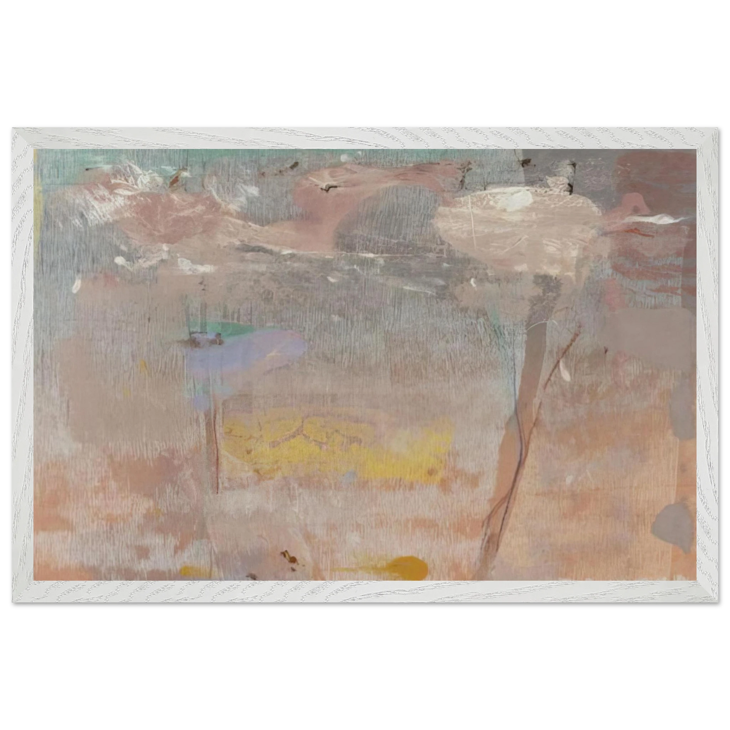 Helen Frankenthaler - Monotype I - 1981 Wall art - 28x43  cm / XL (11x17 inches) - Premium Wooden Framed Poster With Fine Art Paper-canvas - Wood frame