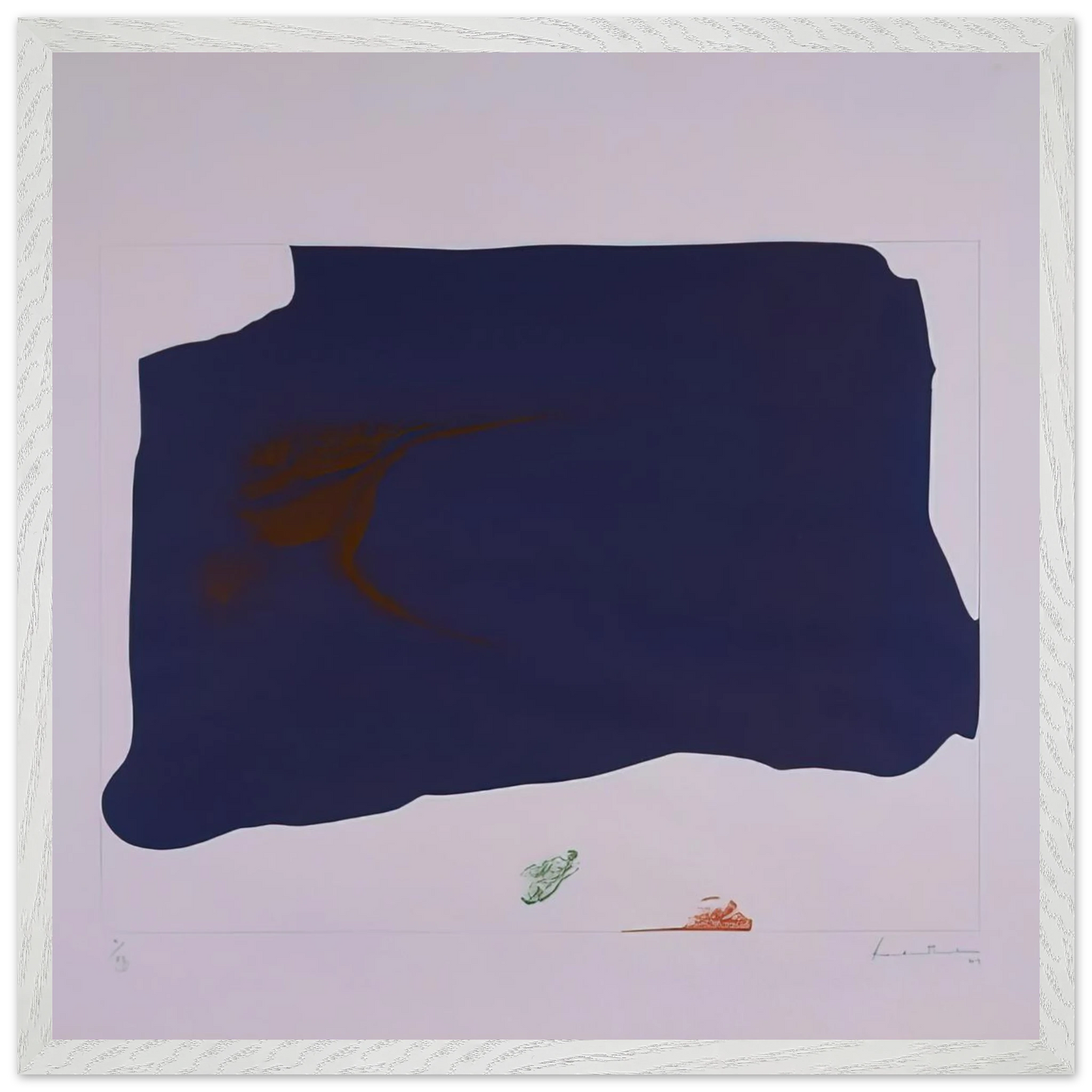 Helen Frankenthaler - Variation II on Mauve Corner - 1969 Wall art - 30x40 cm / 12x16 inches - Premium Wooden Framed Poster With Fine Art Paper-canvas - White frame