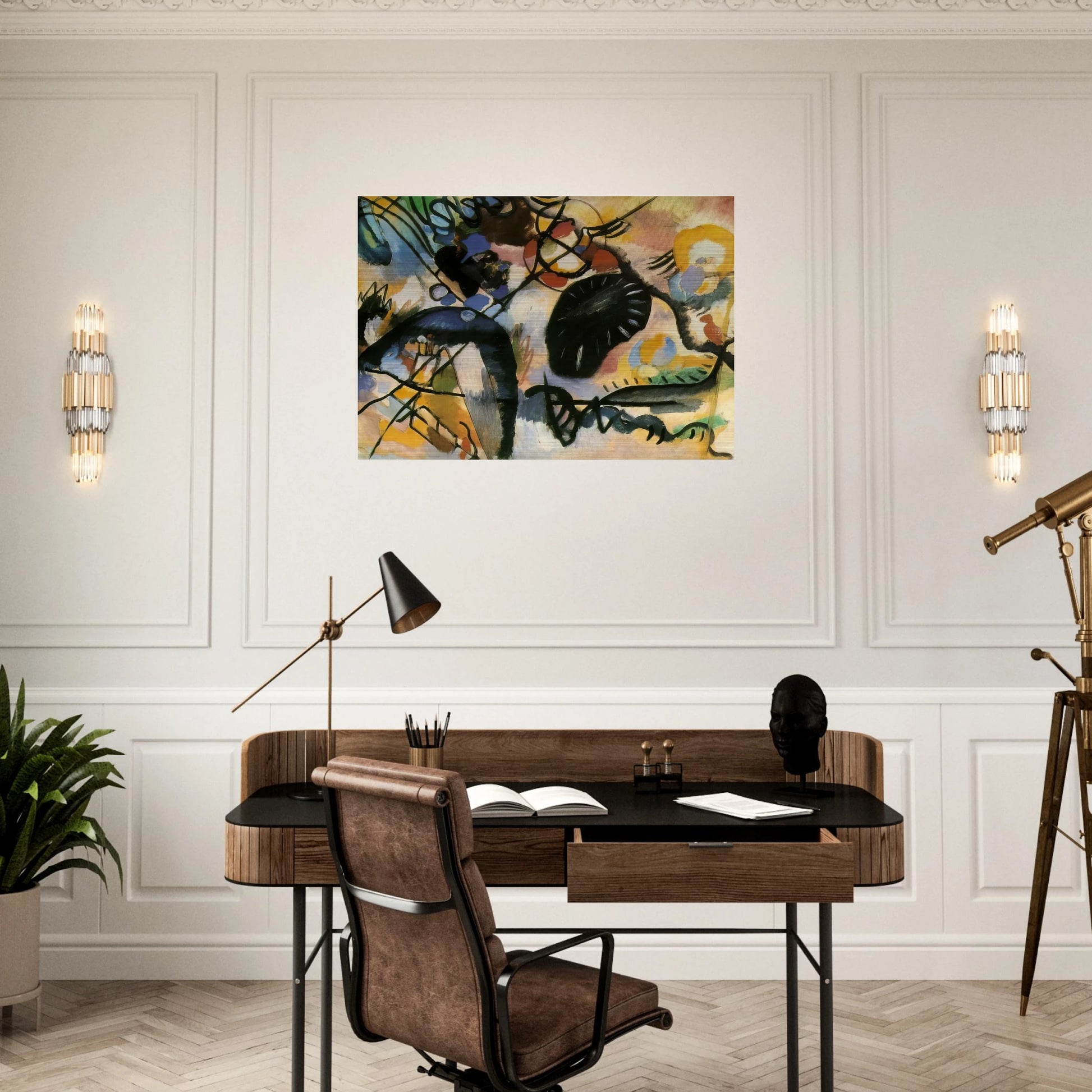 BLACK SPOT 1912 - Wassily Kandinsky Brushed Aluminum Print - 70x100 cm / 28x40 inches | Wassily Kandinsky Aluminum Print | Wassily Kandinsky Prints