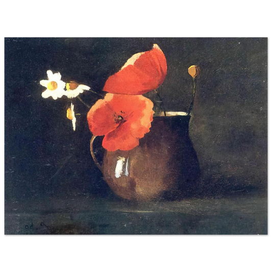 Odilon Redon - FLOWERS IN GREEN VASE  75x100 cm / 30x40inches Fine Art Poster