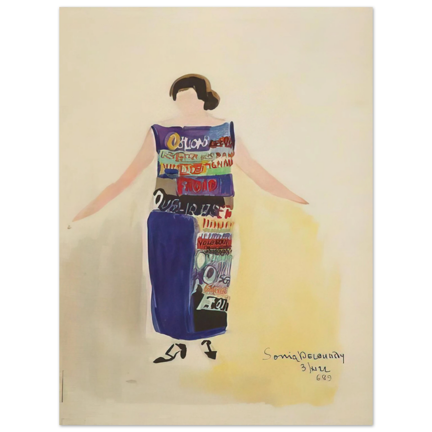 Sonia Delaunay - ROBE POEME OUBLIONS LES OISEAUX 1922  75x100 cm / 30x40inches Fine Art Poster