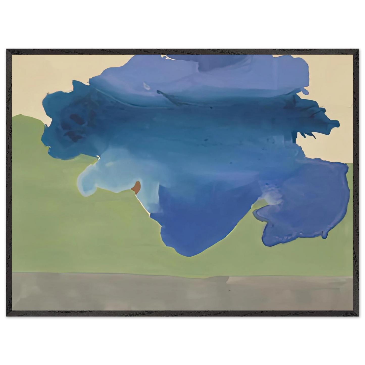 Helen Frankenthaler - The Bay, 1963- Wall Art - 30x40 cm / 12x16 inches - Premium Wooden Framed Poster With Fine Art Paper-canvas - Black frame