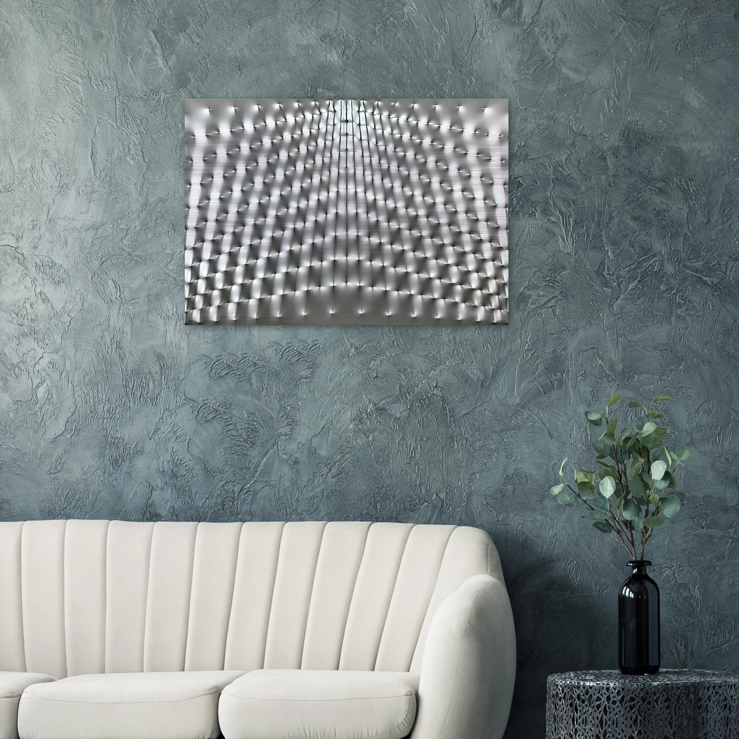 Superficie Argento - 1973 - Enrico Castellani Brushed Aluminum Print - 70x100 cm / 28x40 inches | Enrico Castellani Aluminum Print | Enrico Castellani Prints