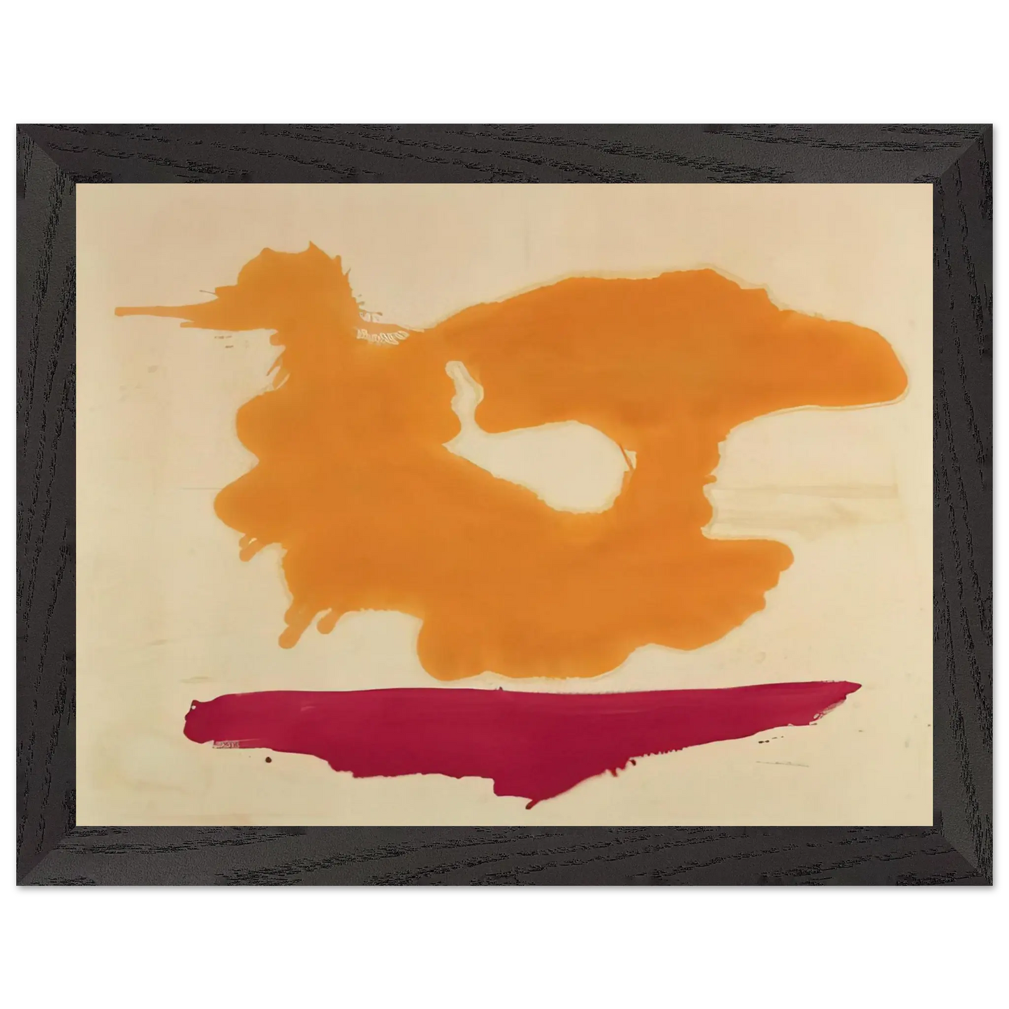 Helen Frankenthaler - Only Orange - 1963 Wall art - A1 (59.4 x 84.1  cm) - Premium Wooden Framed Poster With Fine Art Paper - White frame
