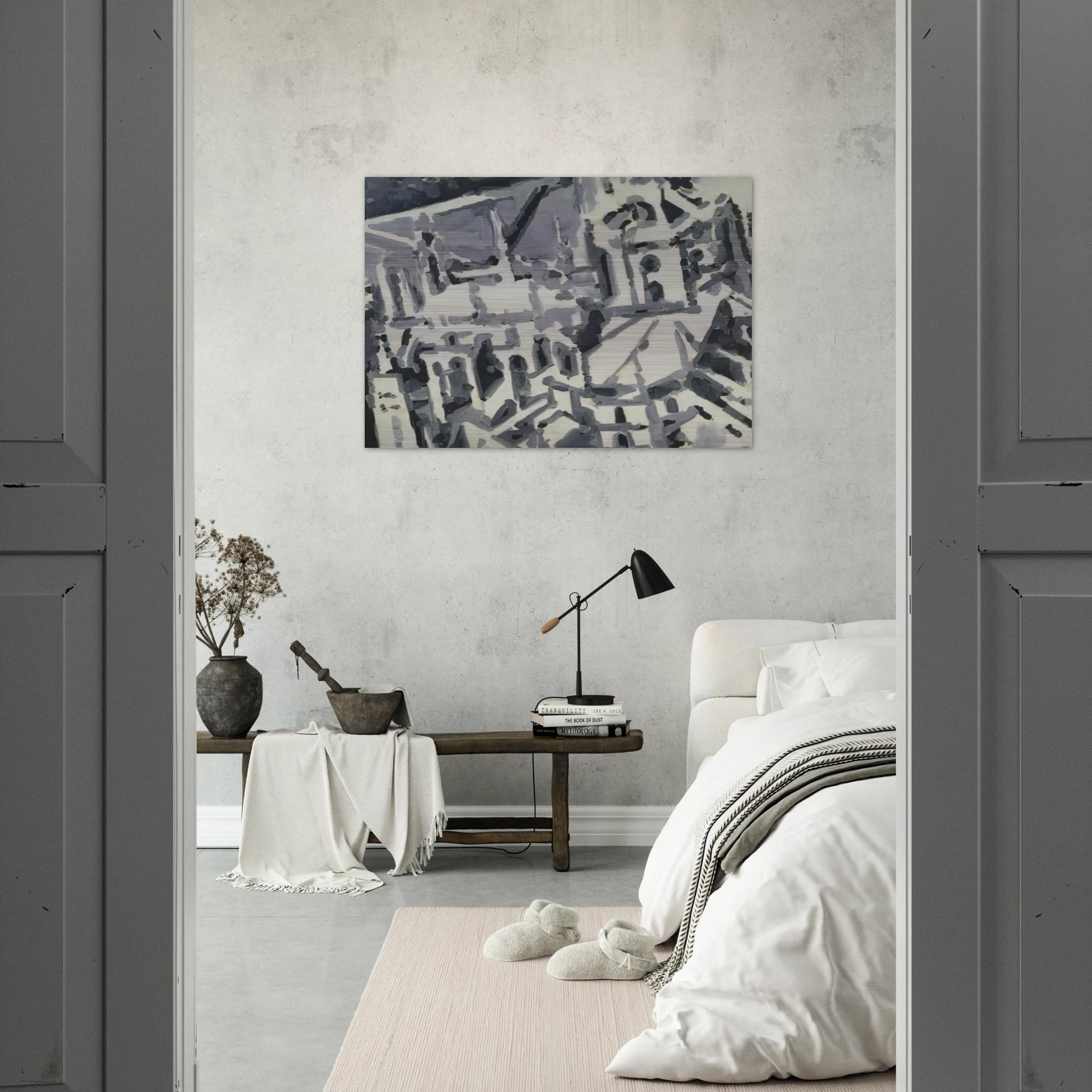 TOWNSCAPE M9 1968 - Gerhard Richter Brushed Aluminum Print - 70x100 cm / 28x40 inches | Gerhard Richter Aluminum Print | Gerhard Richter Prints