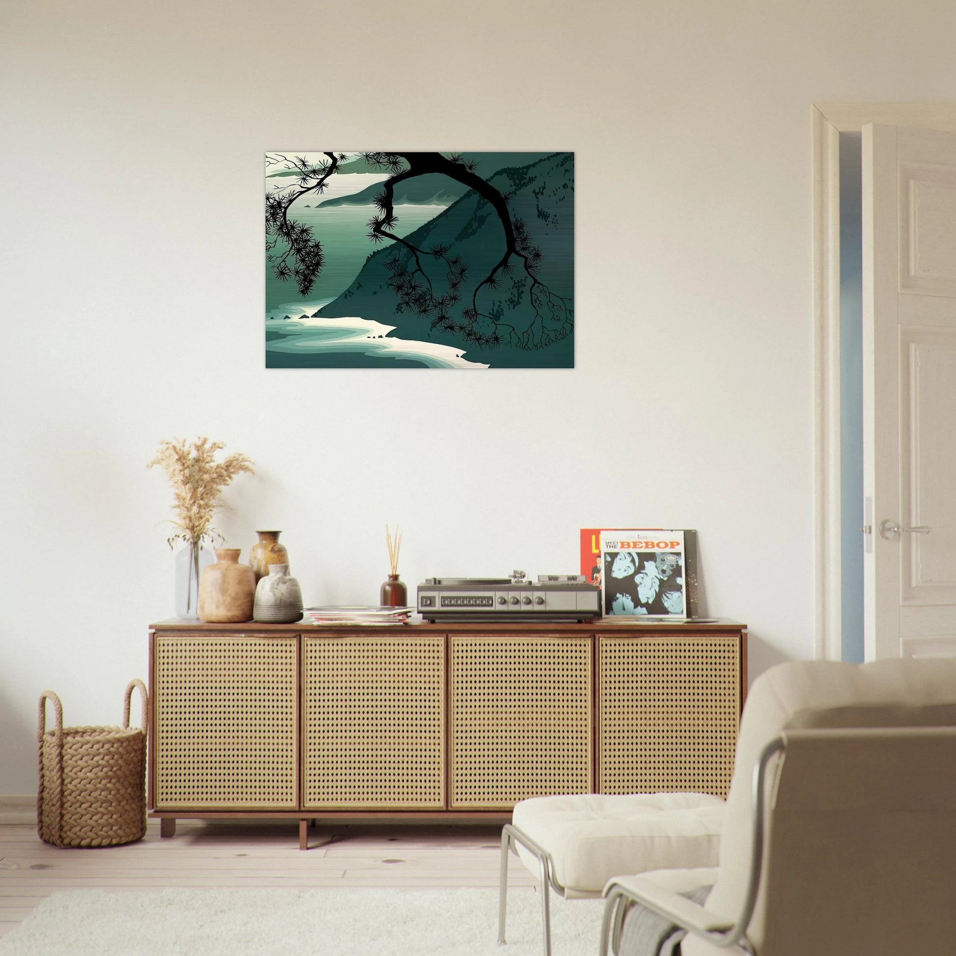 Quiet Evening - Eyvind Earle Brushed Aluminum Print - 70x100 cm / 28x40 inches | Eyvind Earle Aluminum Print | Eyvind Earle Prints