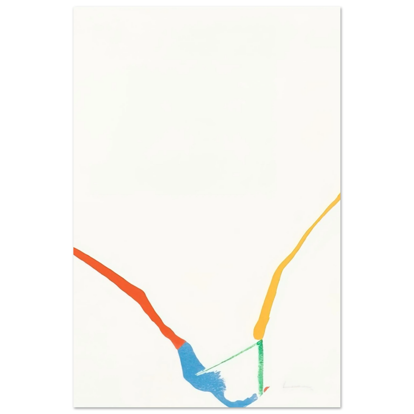Helen Frankenthaler - What Red Lines Can Do - 1970 Wall art - A3 (29.7 x 42  cm) - Premium Wooden Framed Poster With Fine Art Paper-canvas - Wood frame