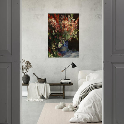 Gladiolas in a Vase - Pierre-Auguste Renoir Brushed Aluminum Print - 70x100 cm / 28x40 inches | Pierre-Auguste Renoir Aluminum Print | Pierre-Auguste Renoir Prints
