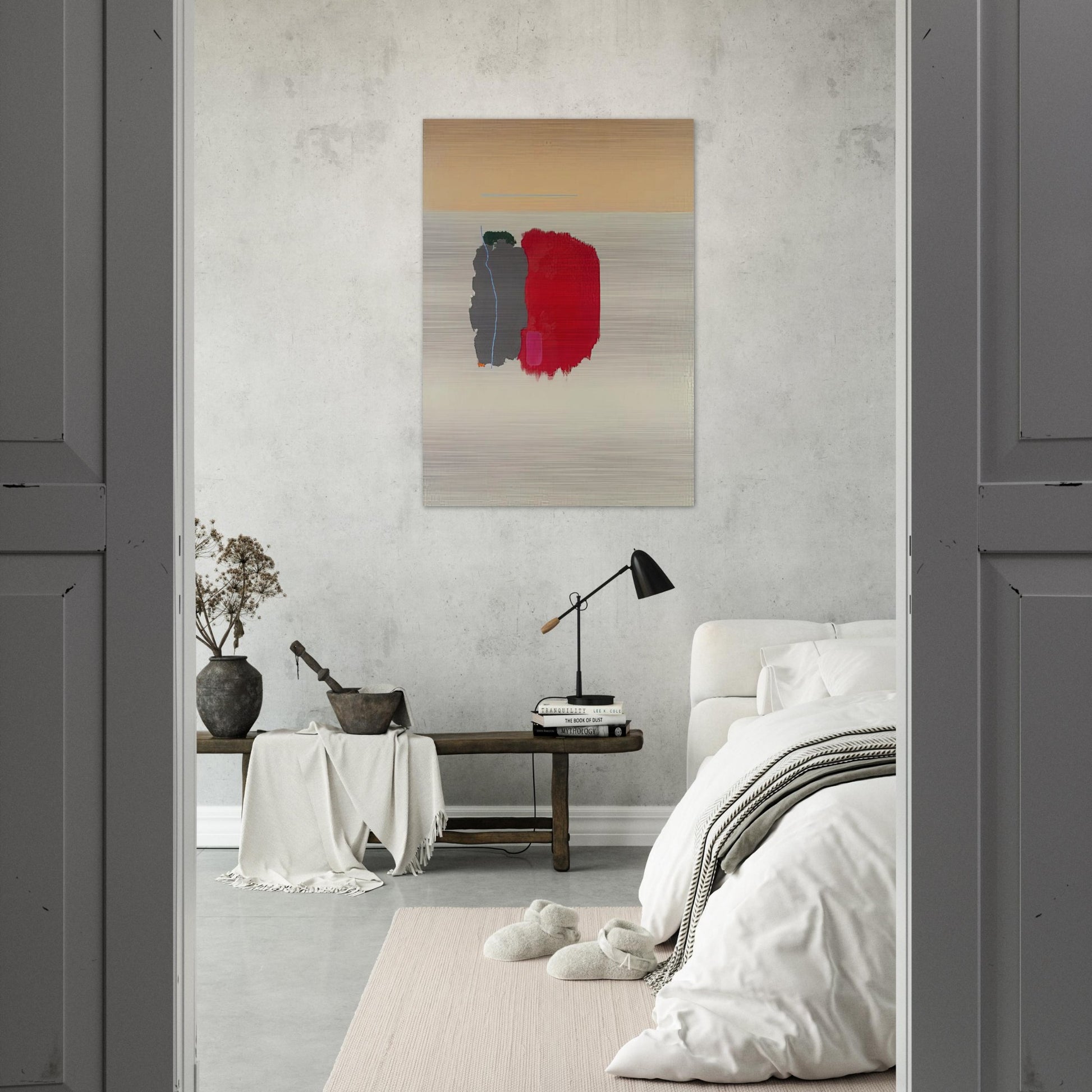 Red Spot - 1954 - John Ferren Brushed Aluminum Print - 70x100 cm / 28x40 inches | John Ferren Aluminum Print | John Ferren Prints