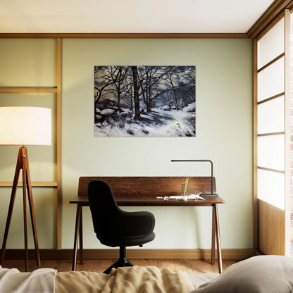 Melting Snow. Fontainbleau - Paul Cézanne Brushed Aluminum Print - 70x100 cm / 28x40 inches | Paul Cézanne Aluminum Print | Paul Cézanne Prints