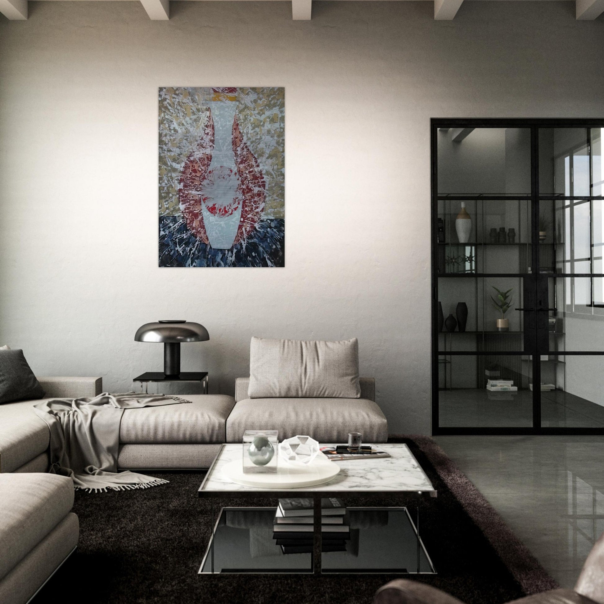 Untitled - 1956 - John Ferren Brushed Aluminum Print - 70x100 cm / 28x40 inches | John Ferren Aluminum Print | John Ferren Prints