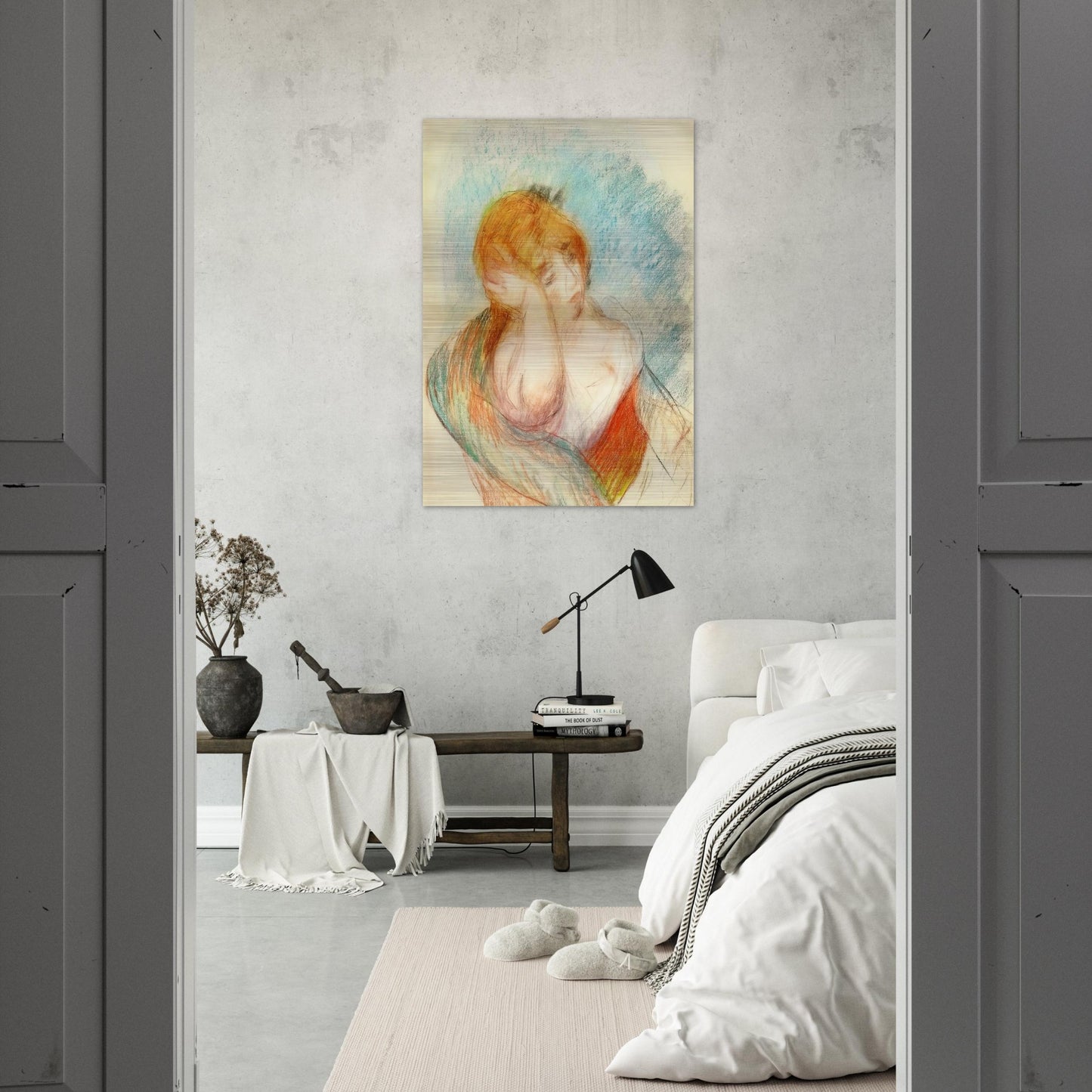 Seated Woman - Pierre-Auguste Renoir Brushed Aluminum Print - 70x100 cm / 28x40 inches | Pierre-Auguste Renoir Aluminum Print | Pierre-Auguste Renoir Prints