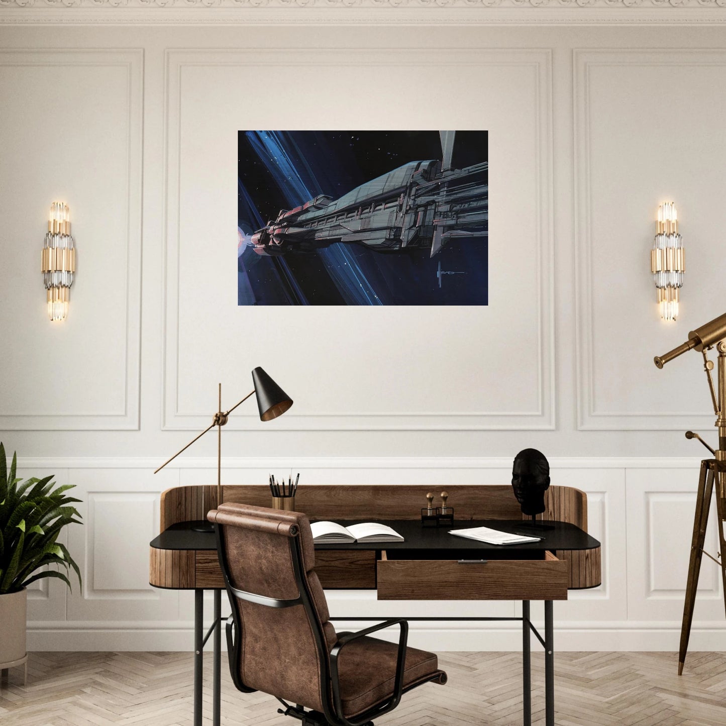 Syd Mead - Syd Mead Brushed Aluminum Print - 70x100 cm / 28x40 inches | Syd Mead Aluminum Print | Syd Mead Prints
