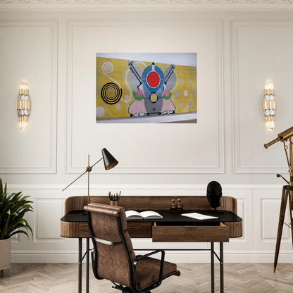 MOTEUR D AVION DECORATION POUR LE PALAIS DE L AIR EXPOSITION INTERNATIONALE DES ARTS ET DES 1937 - Sonia Delaunay Brushed Aluminum Print - 70x100 cm / 28x40 inches | Sonia Delaunay Aluminum Print | Sonia Delaunay Prints