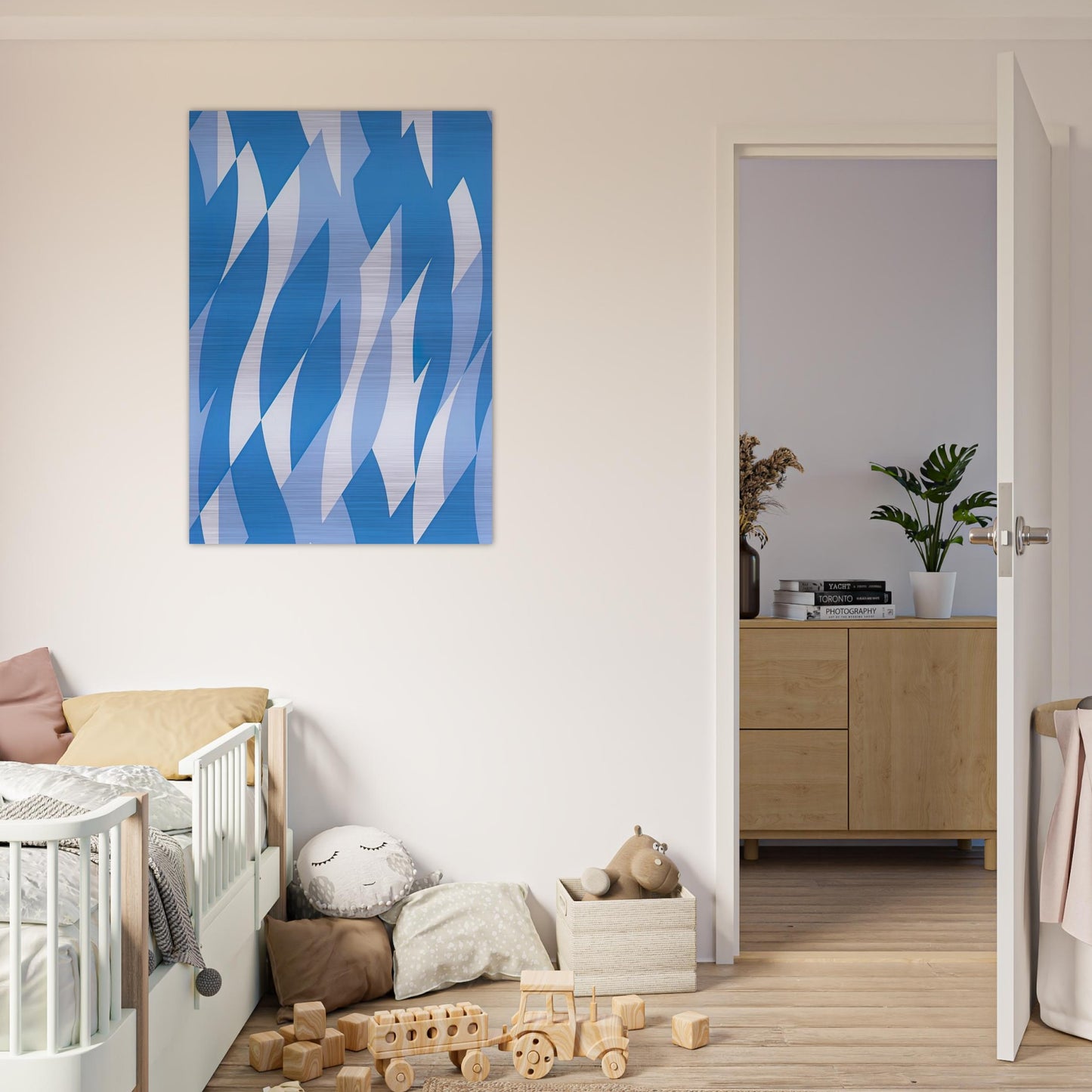 TWO BLUES 2003 - Bridget Riley Brushed Aluminum Print - 70x100 cm / 28x40 inches | Bridget Riley Aluminum Print | Bridget Riley Prints