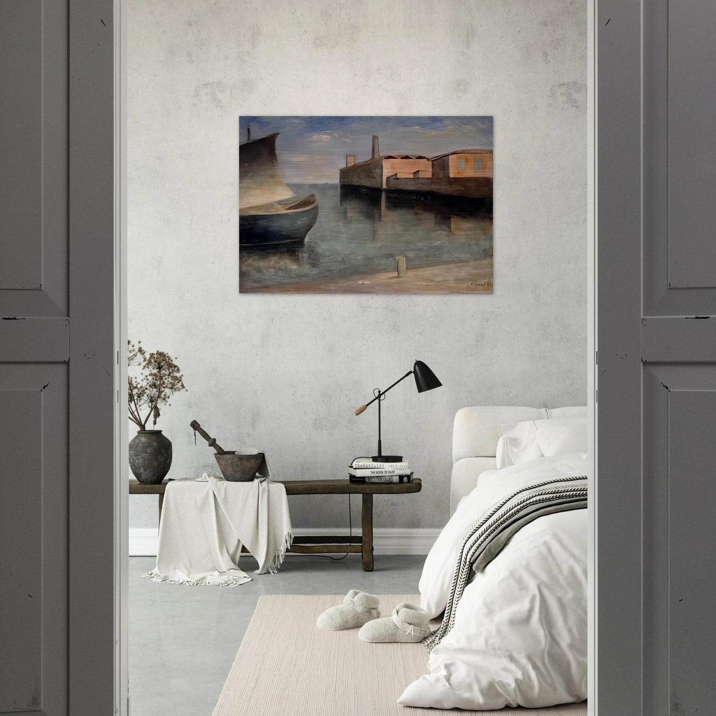LAGOON 1932 - Carlo Carra Brushed Aluminum Print - 70x100 cm / 28x40 inches | Carlo Carra Aluminum Print | Carlo Carra Prints
