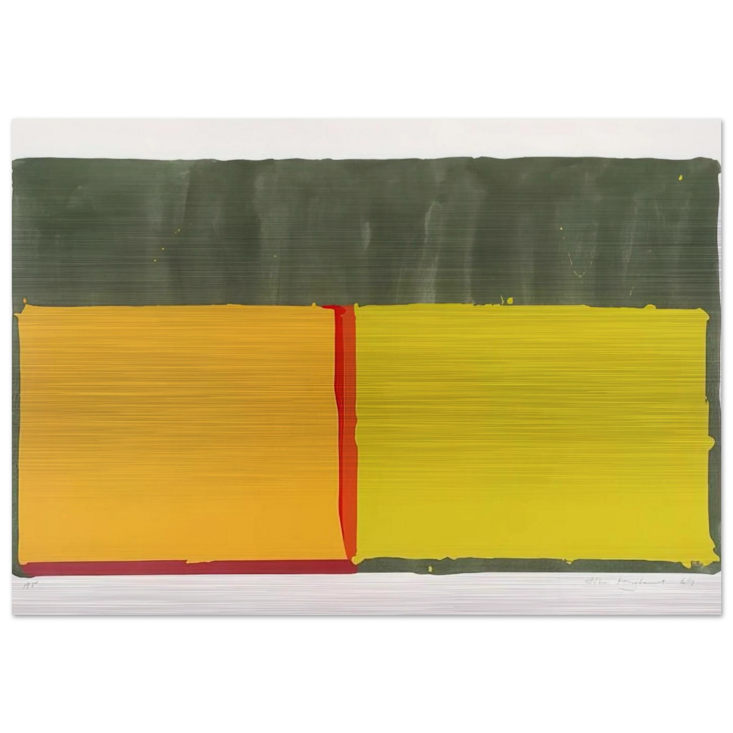Yellows - 1969 - John Hoyland Brushed Aluminum Print - 70x100 cm / 28x40 inches | John Hoyland Aluminum Print | John Hoyland Prints