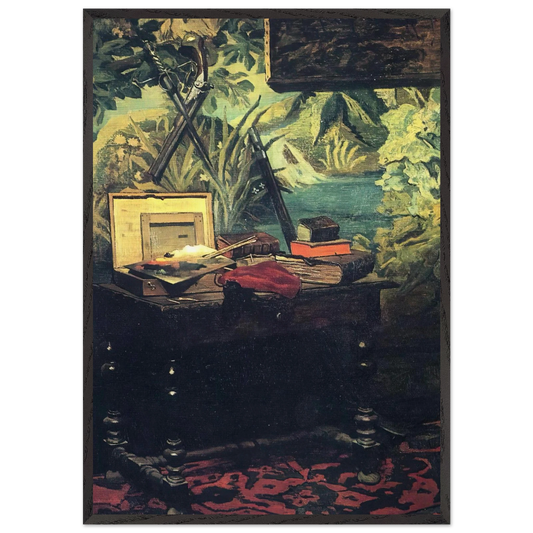 A Corner of the Studio - claude monet 70x100 cm / 28x40 inches Framed Art Print – Black Wooden Frame