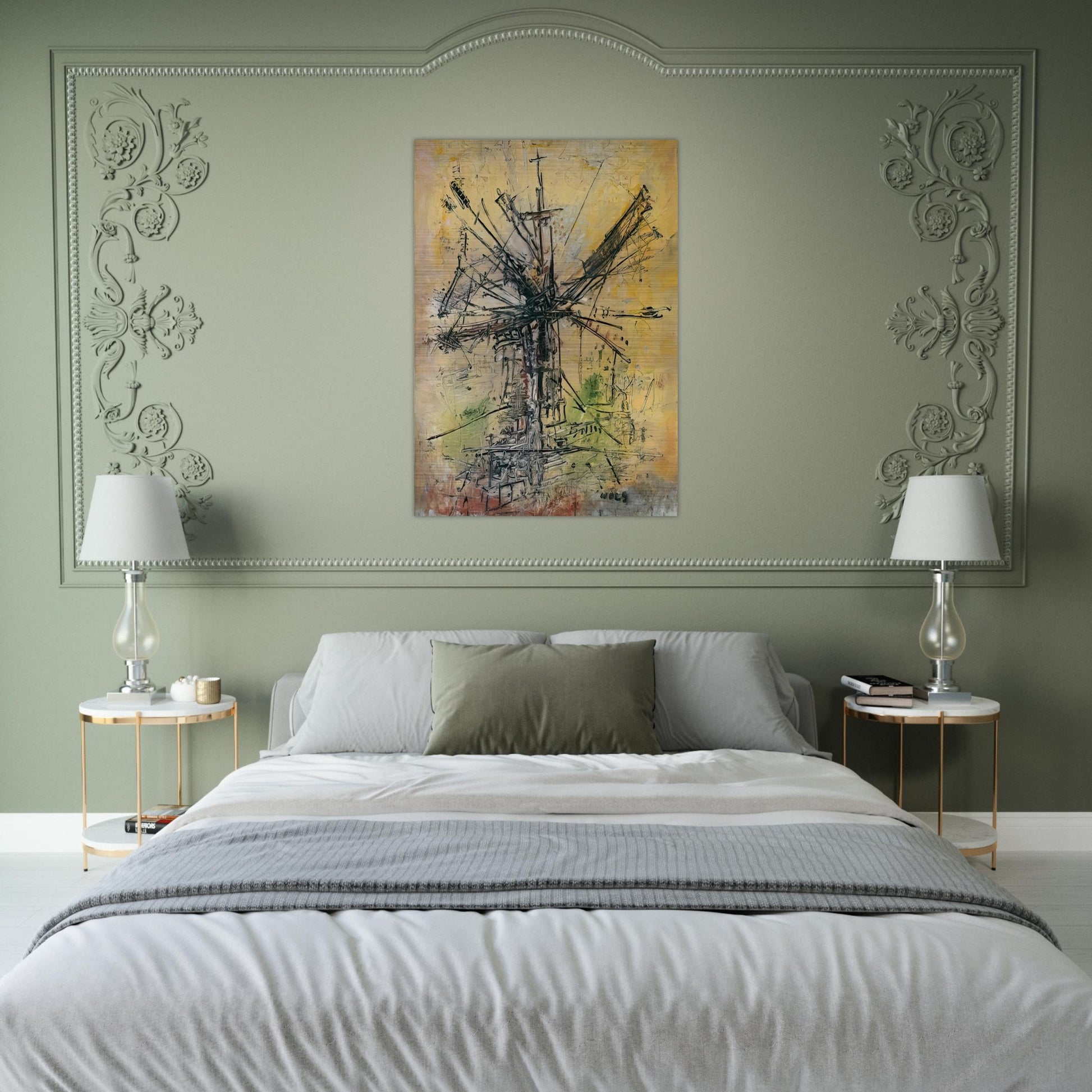 The Windmill - 1951 - Wols Brushed Aluminum Print - 70x100 cm / 28x40 inches | Wols Aluminum Print | Wols Prints