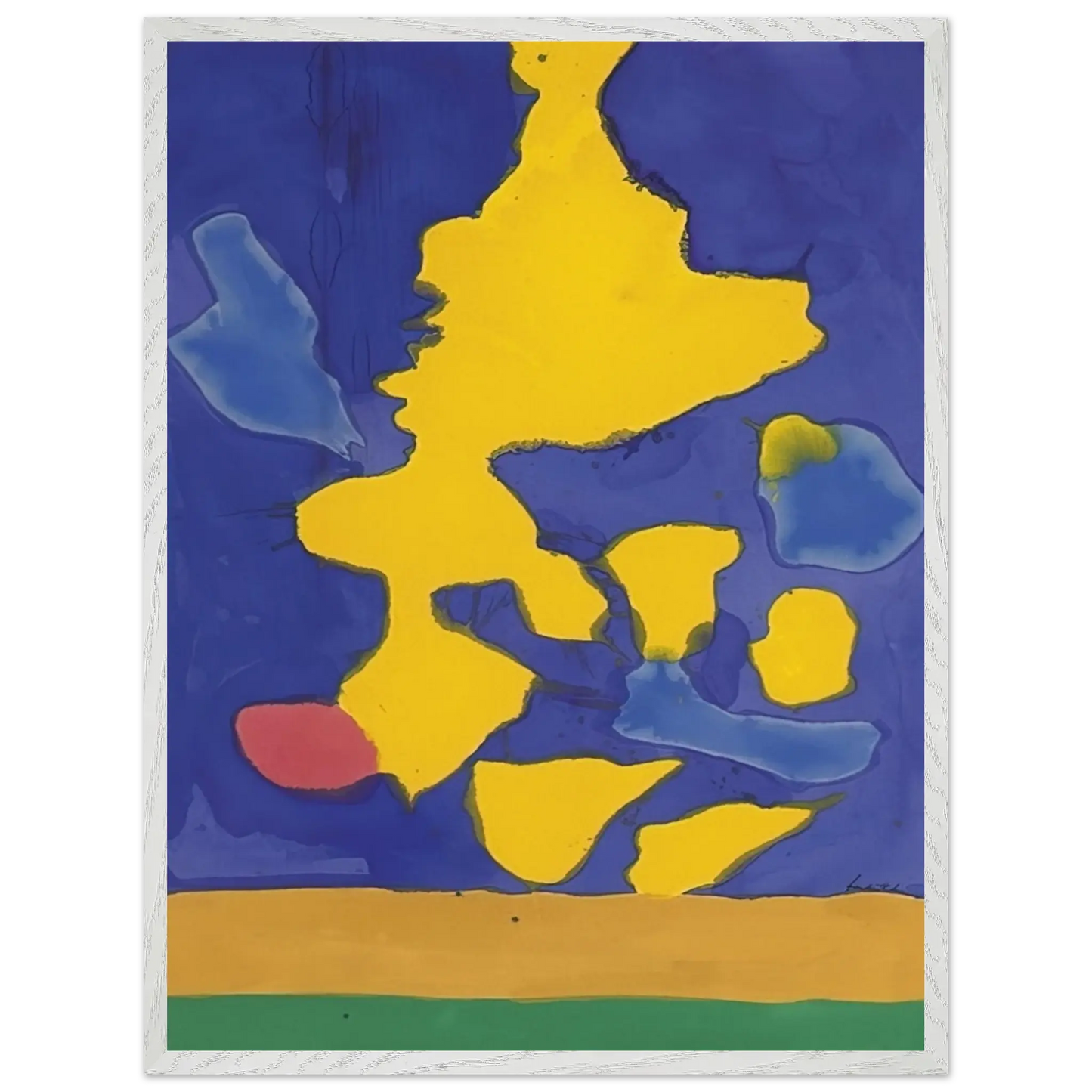 Helen Frankenthaler - Saturn Revisited - 1964 Wall art - 20x25 cm / 8x10 Inches - Premium Wooden Framed Poster With Fine Art Paper - Black frame