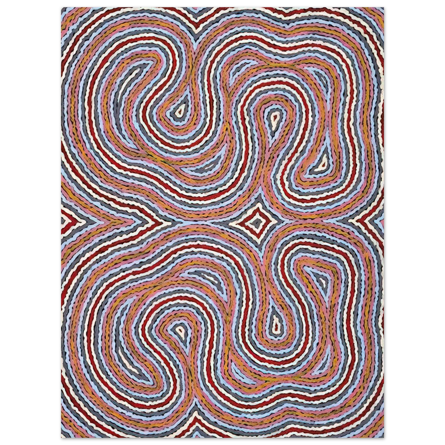 Clifford Possum Tjapaltjarri - Untitled Narripi Worm Dreaming - 1996  75x100 cm / 30x40inches Fine Art Poster