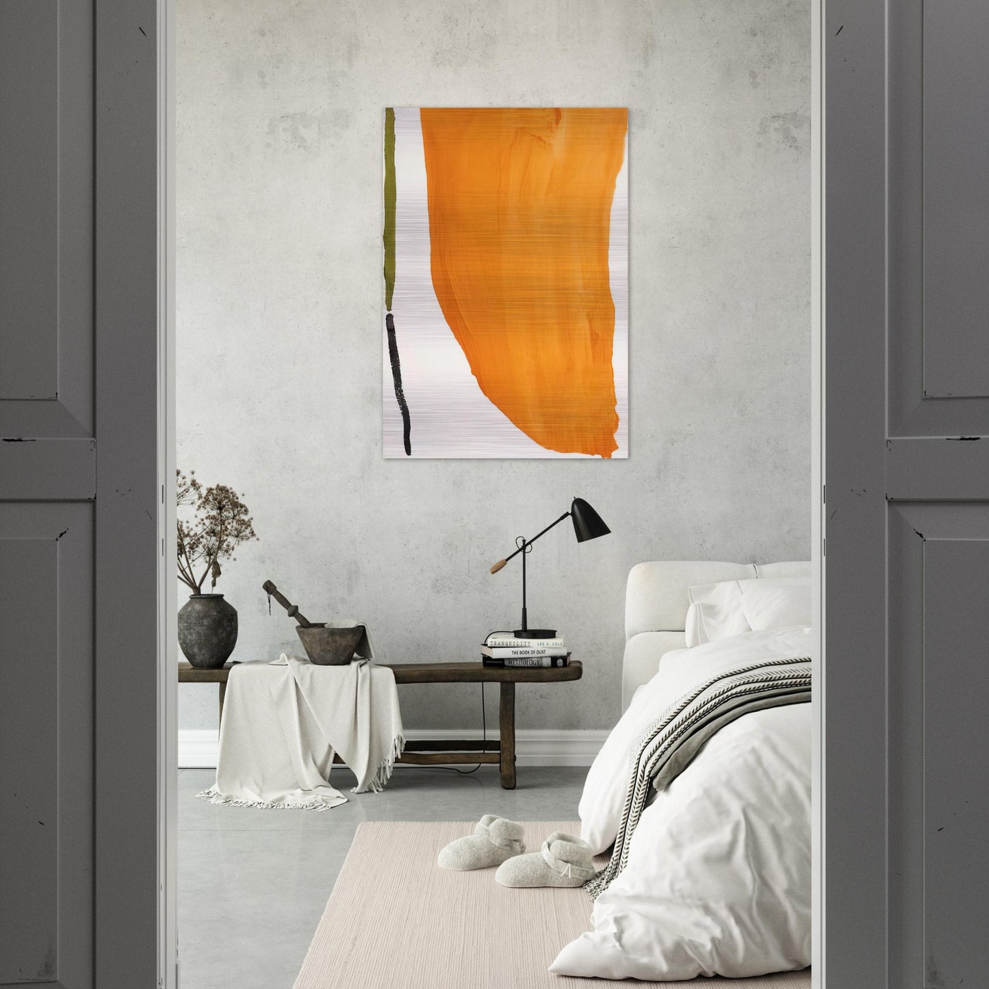 Orange Downpour - 1970 - Helen Frankenthaler Brushed Aluminum Print - 70x100 cm / 28x40 inches | Helen Frankenthaler Aluminum Print | Helen Frankenthaler Prints