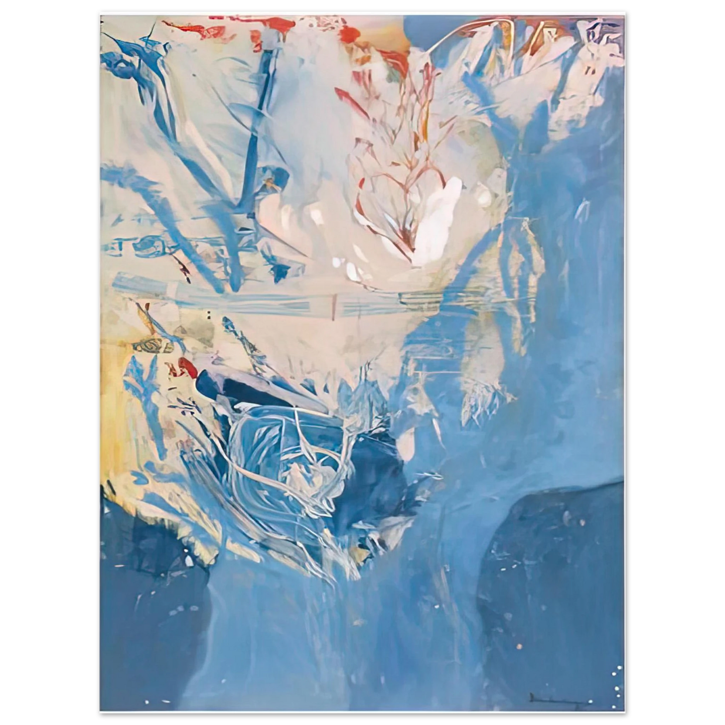 Helen Frankenthaler - Blue Territory, 1955- Wall Art - 21x29.7 cm / 8x12" - Fine Art Poster-canvas - -
