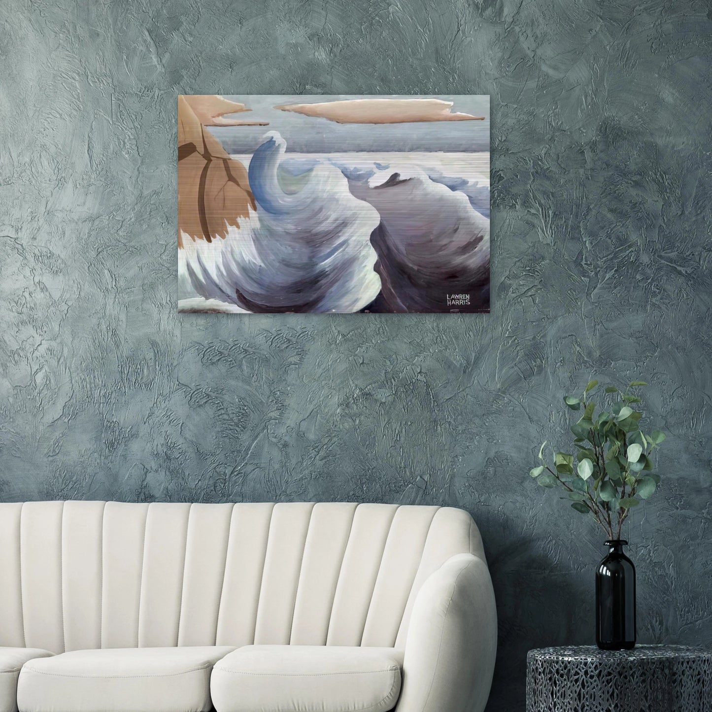 Shoreline - Art Nouveau Modern - Lawren Harris Brushed Aluminum Print - 70x100 cm / 28x40 inches | Lawren Harris Aluminum Print | Lawren Harris Prints