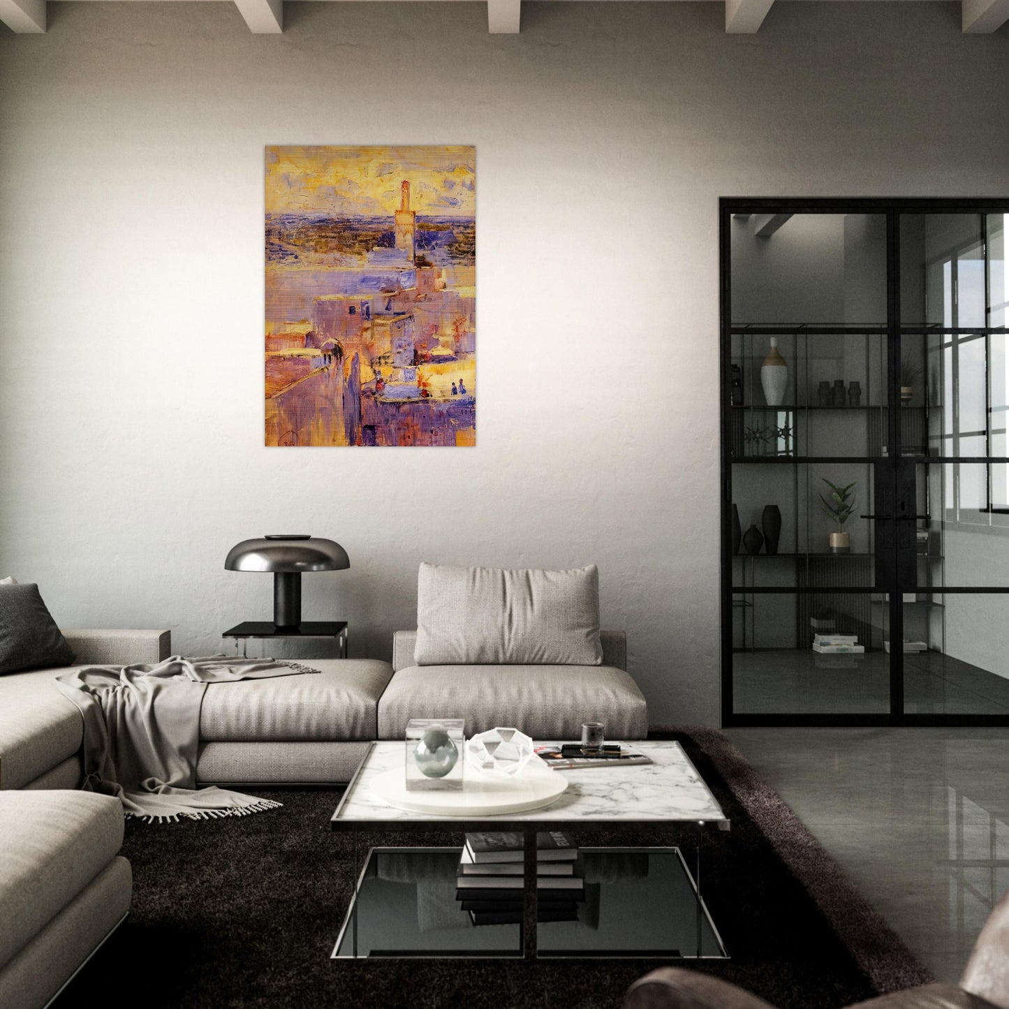 VIEW OF MEKNES MOROCCO - Theo van Rysselberghe Brushed Aluminum Print - 70x100 cm / 28x40 inches | Theo van Rysselberghe Aluminum Print | Theo van Rysselberghe Prints