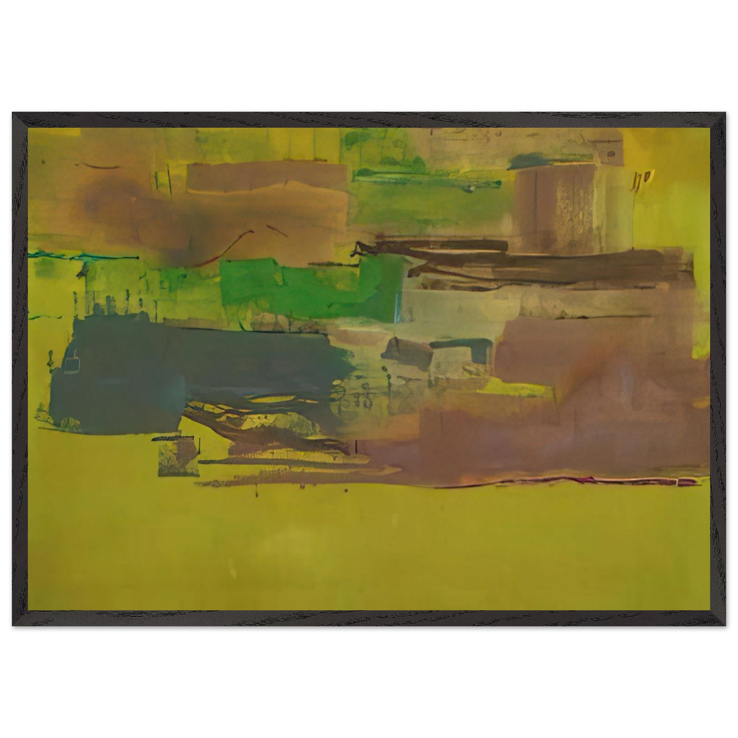 Helen Frankenthaler - August Deep - 1978 Wall art - 60x90 cm / 24x36 inches - Premium Wooden Framed Poster With Fine Art Paper-canvas - Black frame