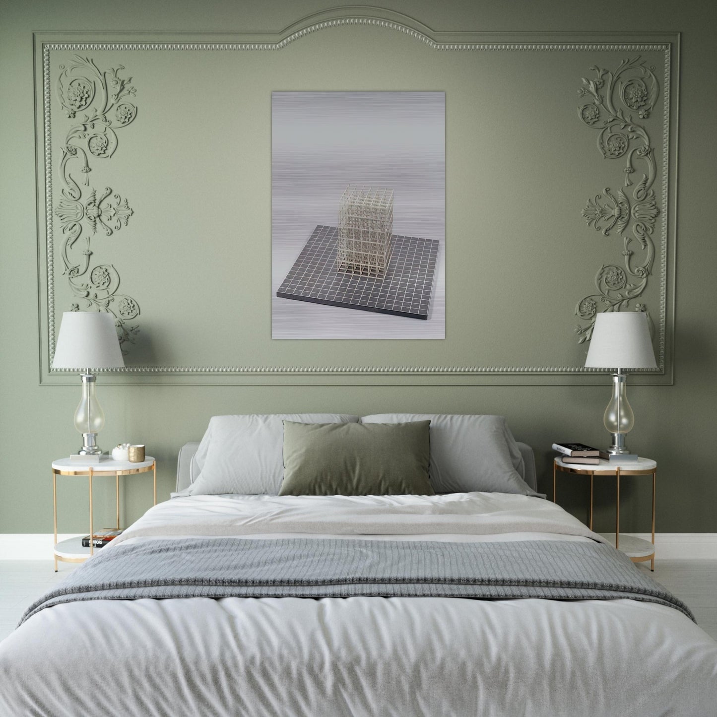 Modular cube. Base - Sol LeWitt Brushed Aluminum Print - 70x100 cm / 28x40 inches | Sol LeWitt Aluminum Print | Sol LeWitt Prints