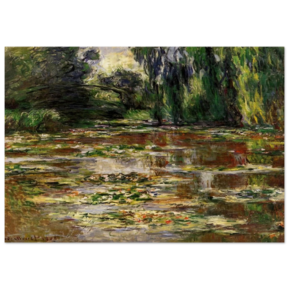 The Japanese Bridge The Bridge over the Water-Lily Pond - claude monet Brushed Aluminum Print - 70x100 cm / 28x40 inches | claude monet Aluminum Print | claude monet Prints