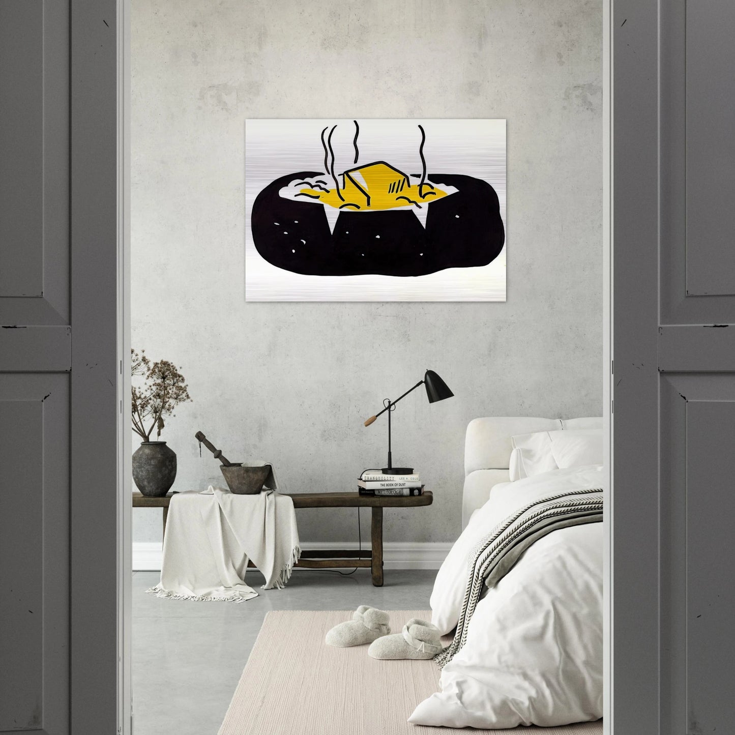 BAKED POTATO 1962 1 - Roy Lichtenstein Brushed Aluminum Print - 70x100 cm / 28x40 inches | Roy Lichtenstein Aluminum Print | Roy Lichtenstein Prints
