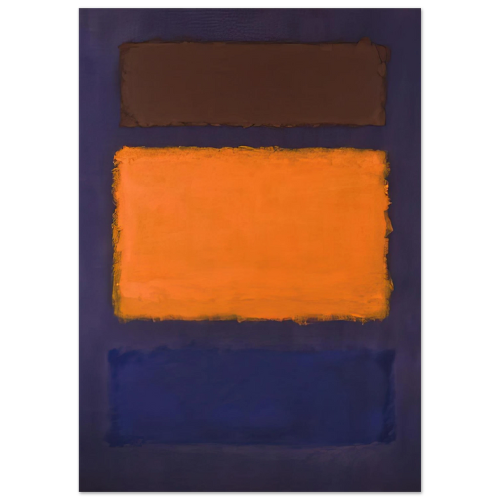 Mark Rothko - Brown, Orange, Blue on Maroon - c.1963  United States Wall Art - 21x29.7 cm / 8x12" - Premium Wooden Framed Poster With Fine Art Paper-canvas - Black frame