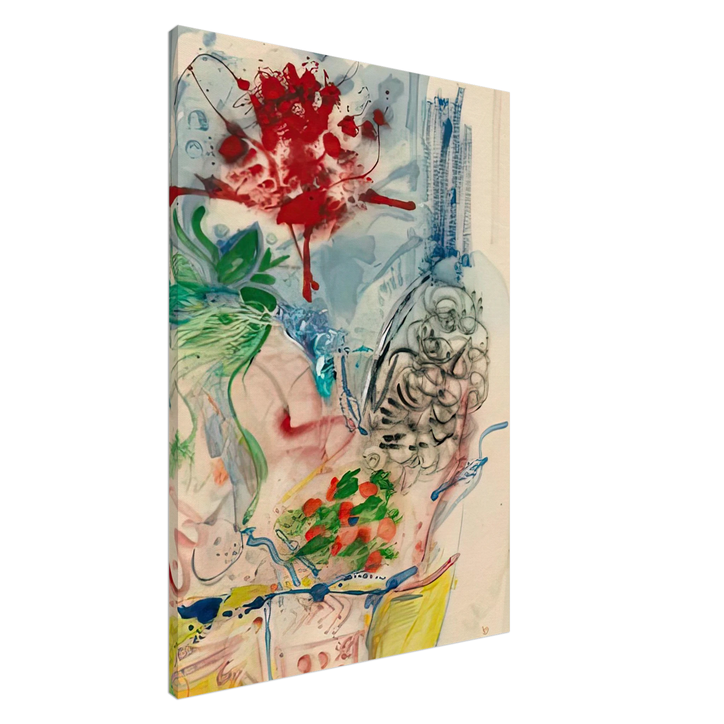 Helen Frankenthaler - LÃ¢â‚¬â„¢Amour Toujours LÃ¢â‚¬â„¢Amour, 1957- Wall Art - 21x29.7 cm / 8x12" - Premium Wooden Framed Poster With Fine Art Paper-canvas - Wood frame