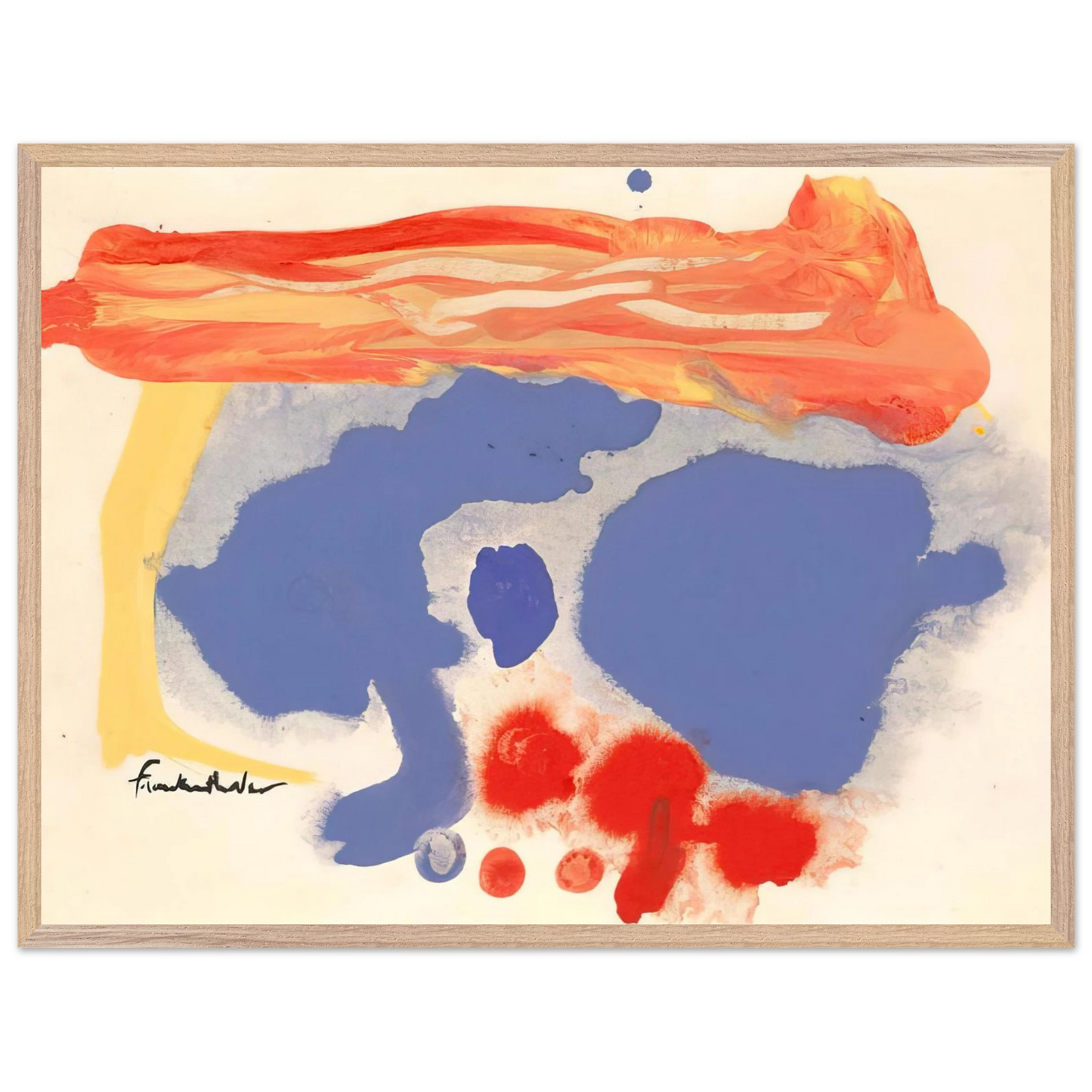Helen Frankenthaler - Summerscene, Provincetown - 1961 Wall art - 13x18 cm / 5x7 inches - Premium Wooden Framed Poster With Fine Art Paper-canvas - White frame