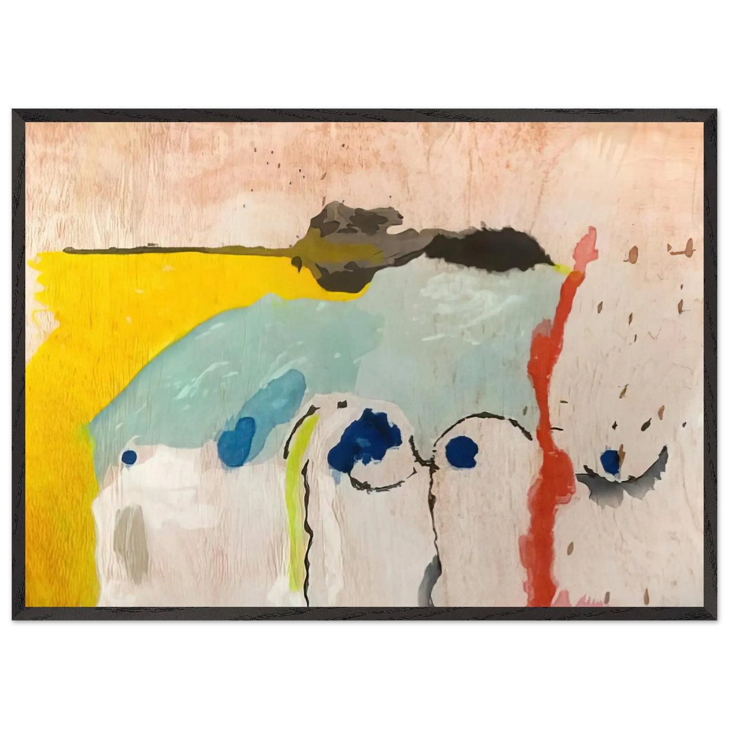 Helen Frankenthaler - Tales of Genji I - 1998 Wall art - 70x100 cm / 28x40 Inches - Premium Wooden Framed Poster With Fine Art Paper - Black frame