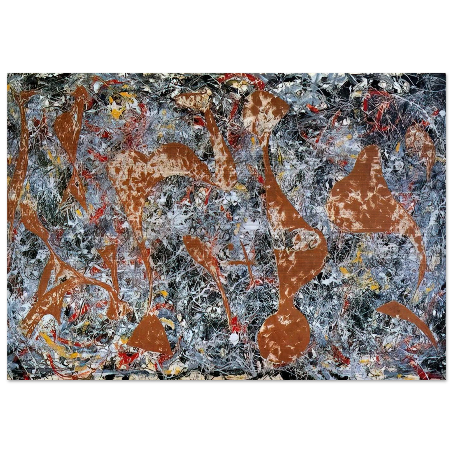 NUMBER 7 OUT OF THE WEB 1949 - Jackson Pollock Brushed Aluminum Print - 70x100 cm / 28x40 inches | Jackson Pollock Aluminum Print | Jackson Pollock Prints