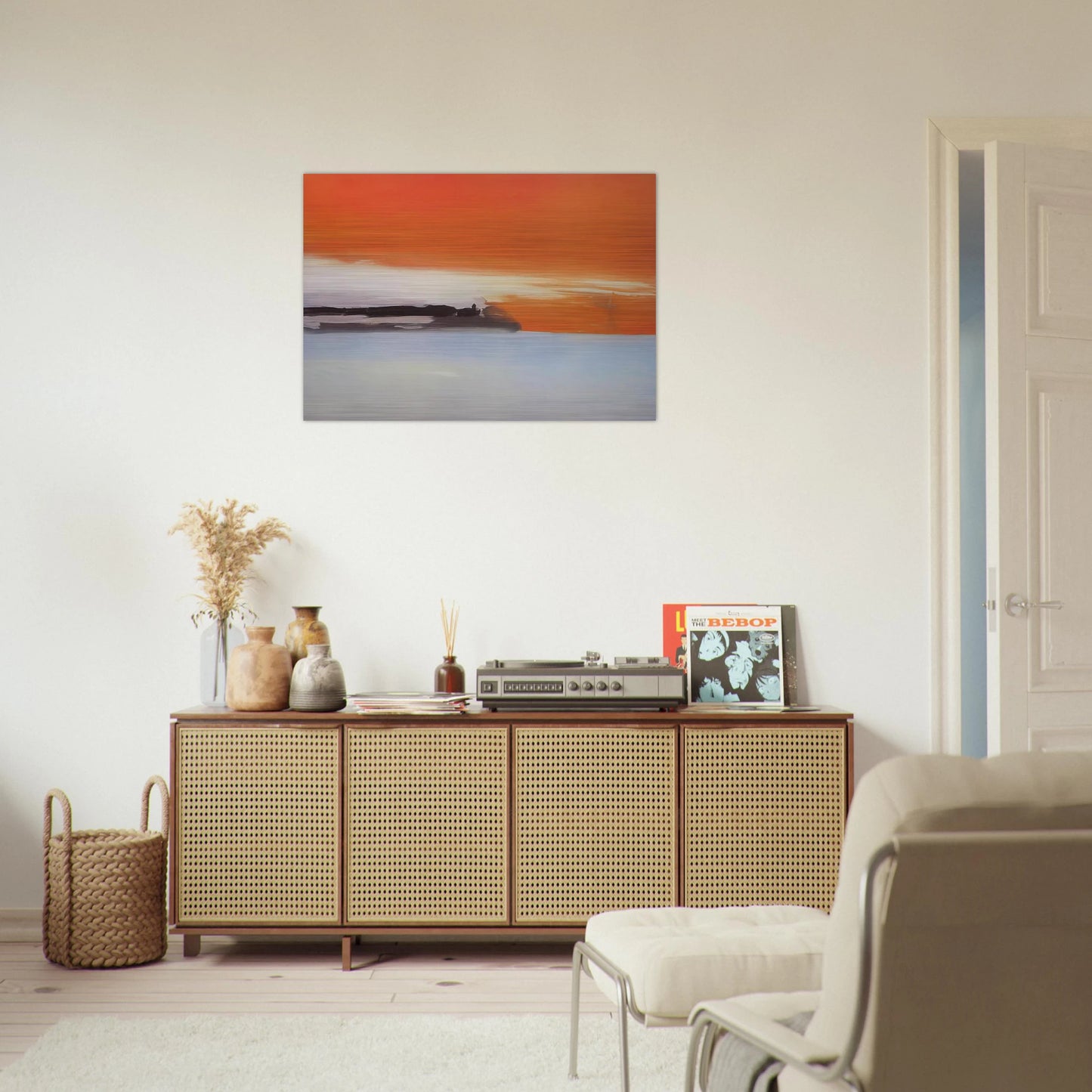 Chemin de fer au bord de la mer, soleil couchant - 1955 - Nicolas de Stael Brushed Aluminum Print - 70x100 cm / 28x40 inches | Nicolas de Stael Aluminum Print | Nicolas de Stael Prints