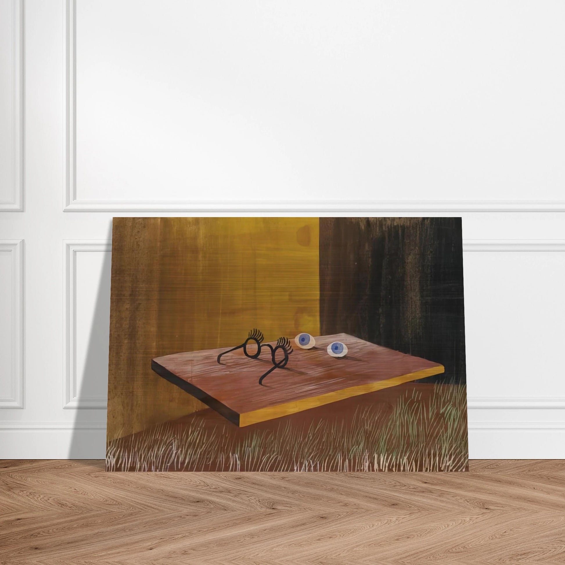 EYES ON THE TABLE 1938 - Remedios Varo Brushed Aluminum Print - 70x100 cm / 28x40 inches | Remedios Varo Aluminum Print | Remedios Varo Prints