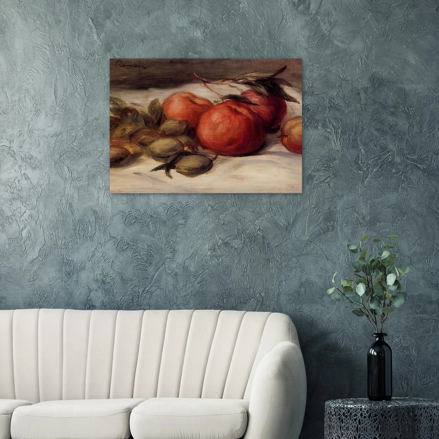 Still Life with Apples and Almonds - Pierre-Auguste Renoir Brushed Aluminum Print - 70x100 cm / 28x40 inches | Pierre-Auguste Renoir Aluminum Print | Pierre-Auguste Renoir Prints