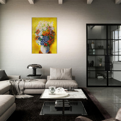 BOUQUET OF VARIOUS FLOWERS - Moise Kisling Brushed Aluminum Print - 70x100 cm / 28x40 inches | Moise Kisling Aluminum Print | Moise Kisling Prints